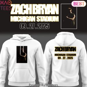 Zach The Quittin Time Tour 2025 Michigan Stadium White Design Hoodie