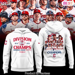 Cleveland Guardians 2025 AL Central Division Champions Design Hoodie – White