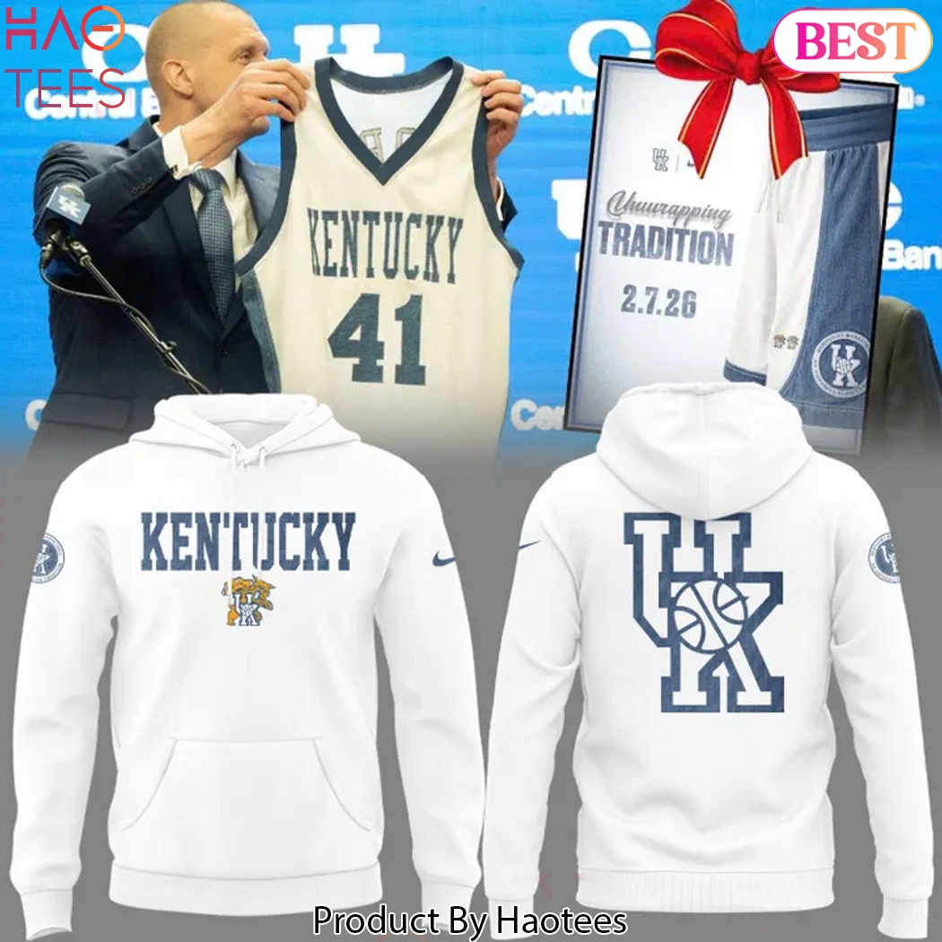 2026 Kentucky Wildcats Men Basketball Throwback 1996 White Hoodie 2026 Kentucky Wildcats Men Basketball Throwback 1996 White Hoodie