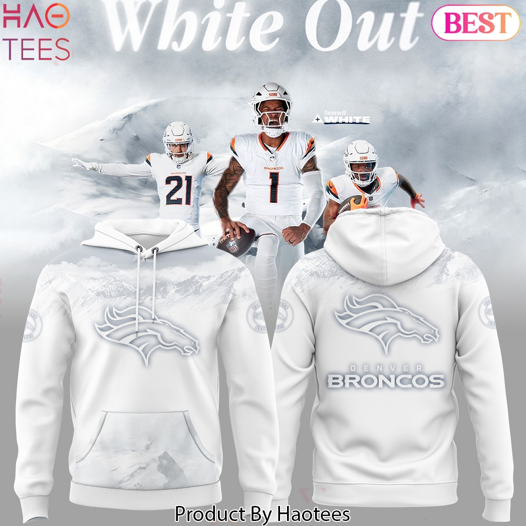 Denver Broncos Football White Out Hoodie Denver Broncos Football White Out Hoodie