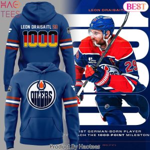 Edmonton Oilers 1000 Career Points Leon Draisaitl Signature Hoodie