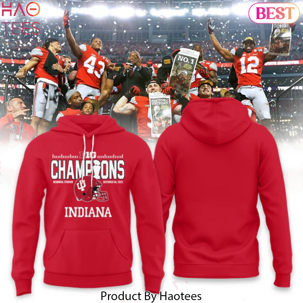 Indiana Hoosiers 2025 Big Ten Champion Hoodie – Red
