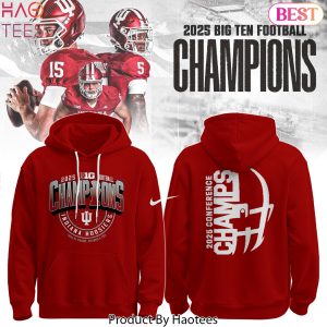 Indiana Hoosiers 2025 Big Ten Football Conference Champions Red Hoodie