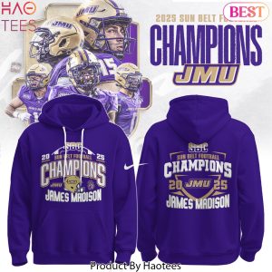 James Madison Dukes 2025 Sun Belt Football Champions Hoodie