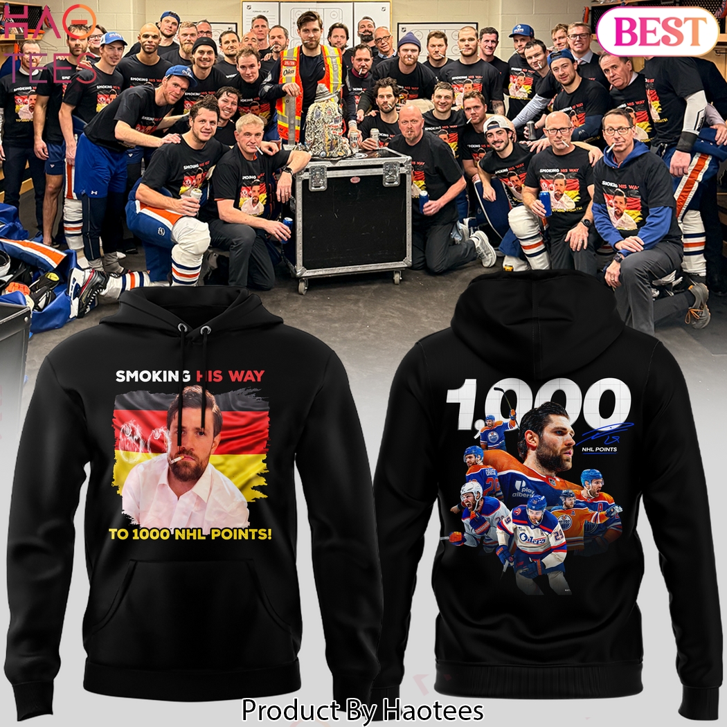 Leon Draisaitl Edmonton Oilers 1000 Career NHL Points Hoodie Leon Draisaitl Edmonton Oilers 1000 Career NHL Points Hoodie