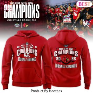 Louisville Cardinals 2025 Boca Raton Bowl Champions Hoodie