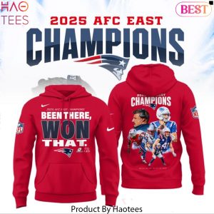 New England Patriots 2025 AFC East Division Champions Red Hoodie