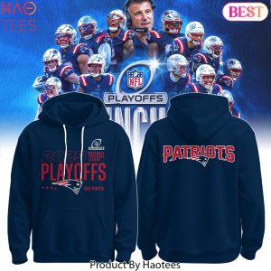 New England Patriots Heather Charcoal NFL Playoffs 2025 Go Pats Hoodie