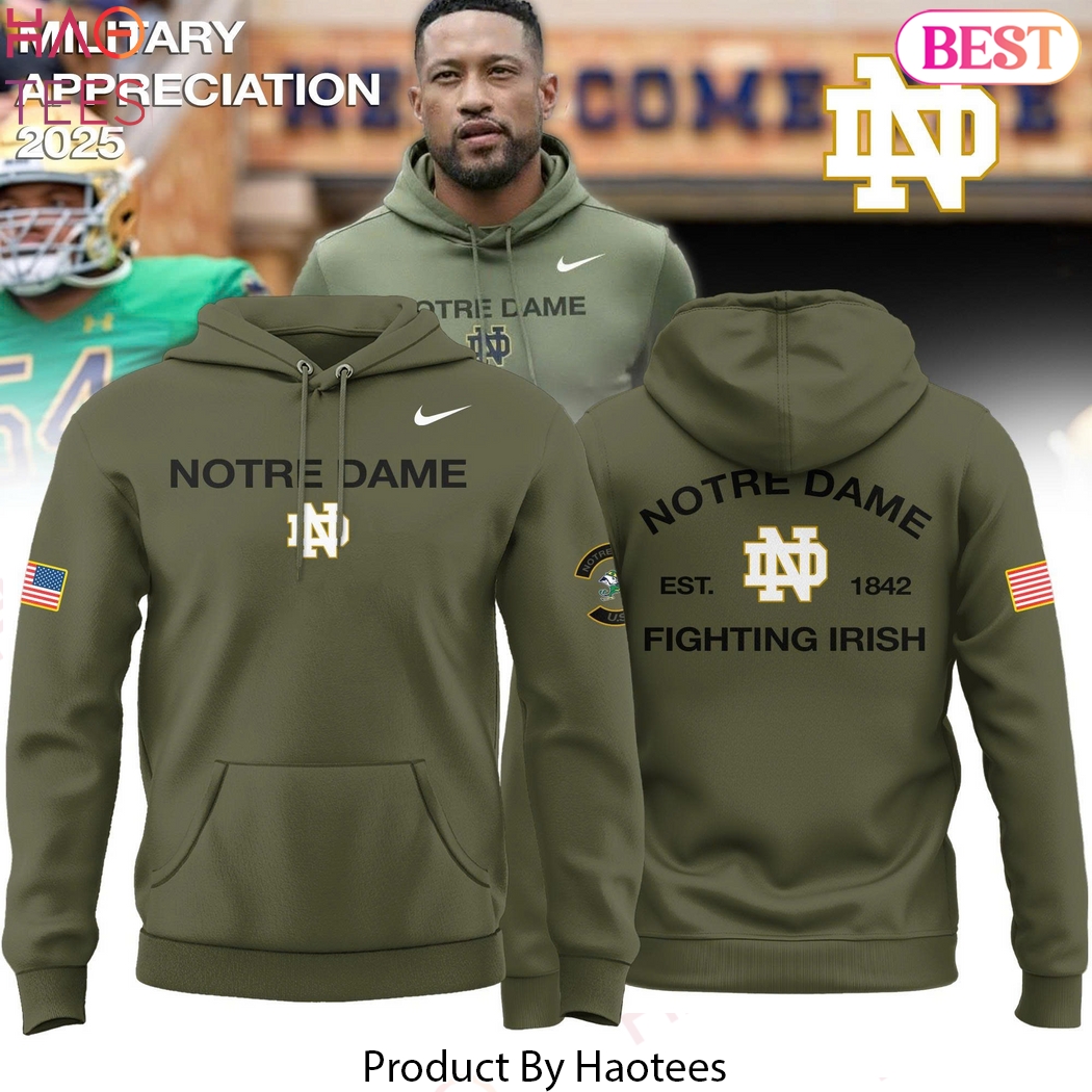 Notre Dame Fighting Irish Military Appreciation 2025 Hoodie Notre Dame Fighting Irish Military Appreciation 2025 Hoodie