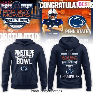 Penn State Nittany Lion Football Pinstripe Bowl Champions Bad Boy Mowers Hoodie