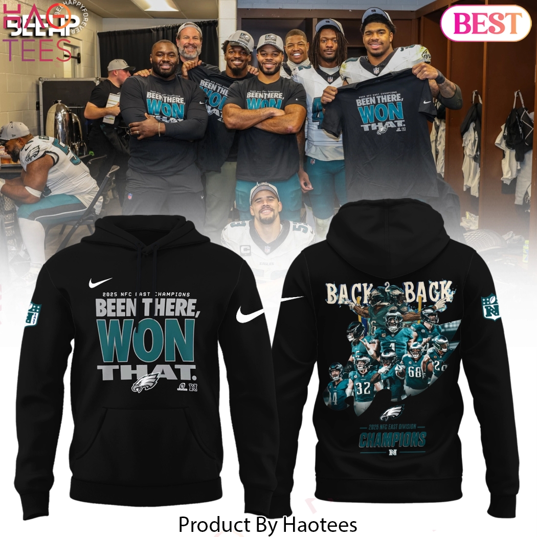 Philadelphia Eagles NFC East Champions 2025 Back 2 Back Hoodie Philadelphia Eagles NFC East Champions 2025 Back 2 Back Hoodie