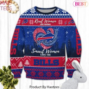 Real Women Love Football Smart Women Love The Buffalo Bills Ugly Christmas Sweater