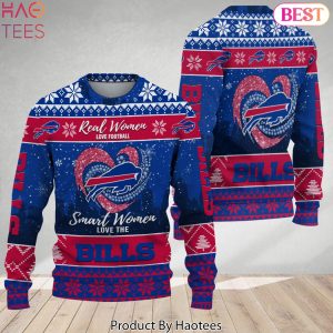 Real Women Love Football Smart Women Love The Buffalo Bills Ugly Christmas Sweater