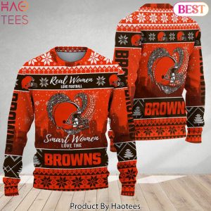Real Women Love Football Smart Women Love The Cleveland Browns Christmas Sweater