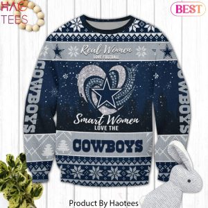 Real Women Love Football Smart Women Love The Dallas Cowboys Christmas Sweater