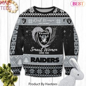 Real Women Love Football Smart Women Love The Las Vegas Raiders Christmas Sweater