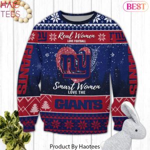 Real Women Love Football Smart Women Love The New York Giants Ugly Christmas Sweater