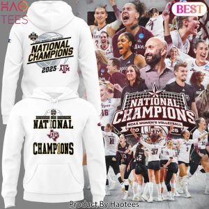 Texas A&M Aggies 2025 National Champions Texas A&M Volleyball Hoodie – White