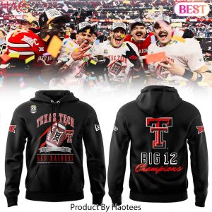 Texas Tech Red Raiders Big 12 Champions 2025 Black Hoodie