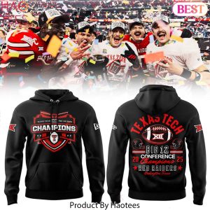 Texas Tech Red Raiders Big 12 Conference Champions 2025 Black Hoodie