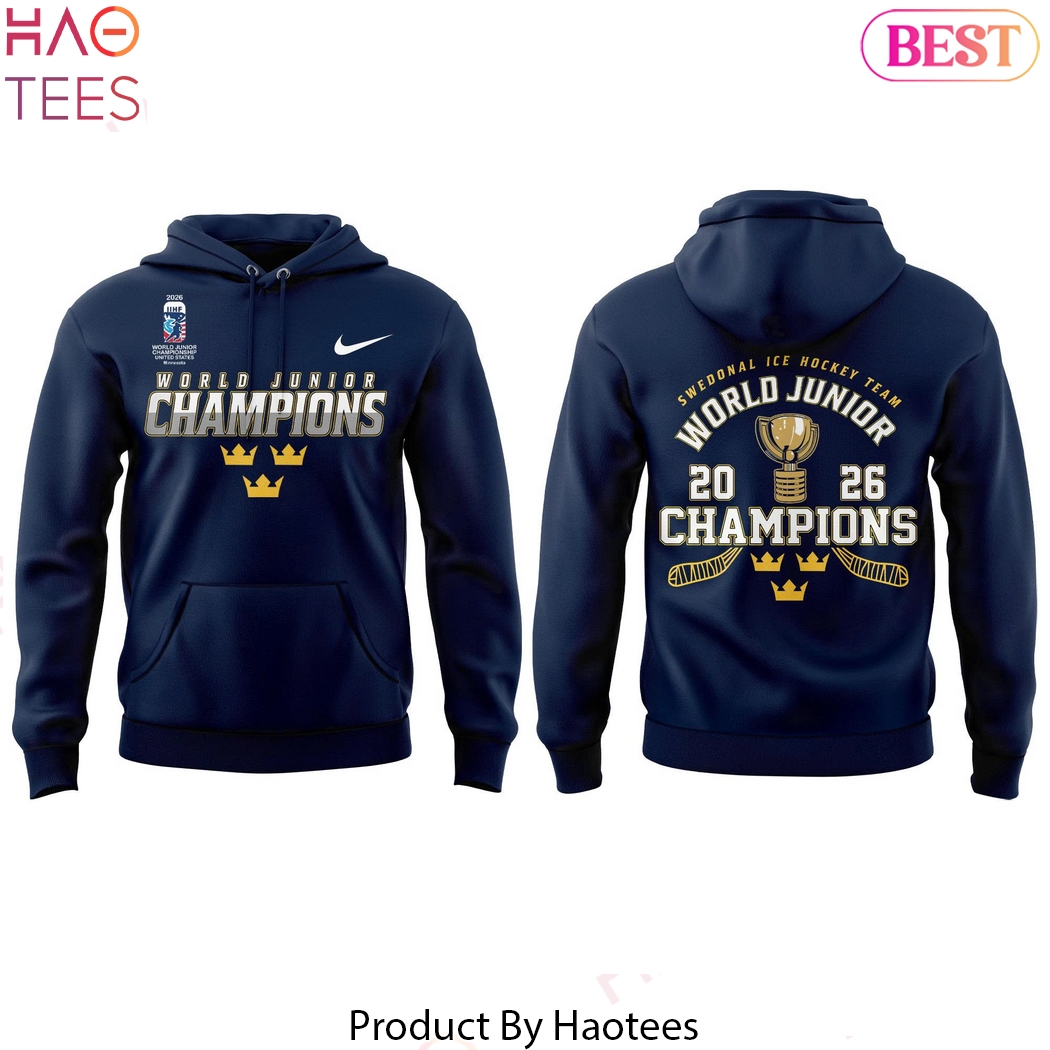 2026 IIHF World Junior Champions Sweden National Ice Hockey Team Hoodie 2026 IIHF World Junior Champions Sweden National Ice Hockey Team Hoodie