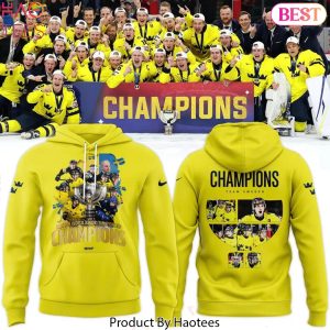2026 IIHF World Junior Champions Sweden National Ice Hockey Team Hoodie – Gold