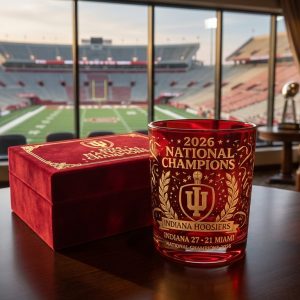 Indiana Hoosiers 2026 National Champions Whiskey Glass
