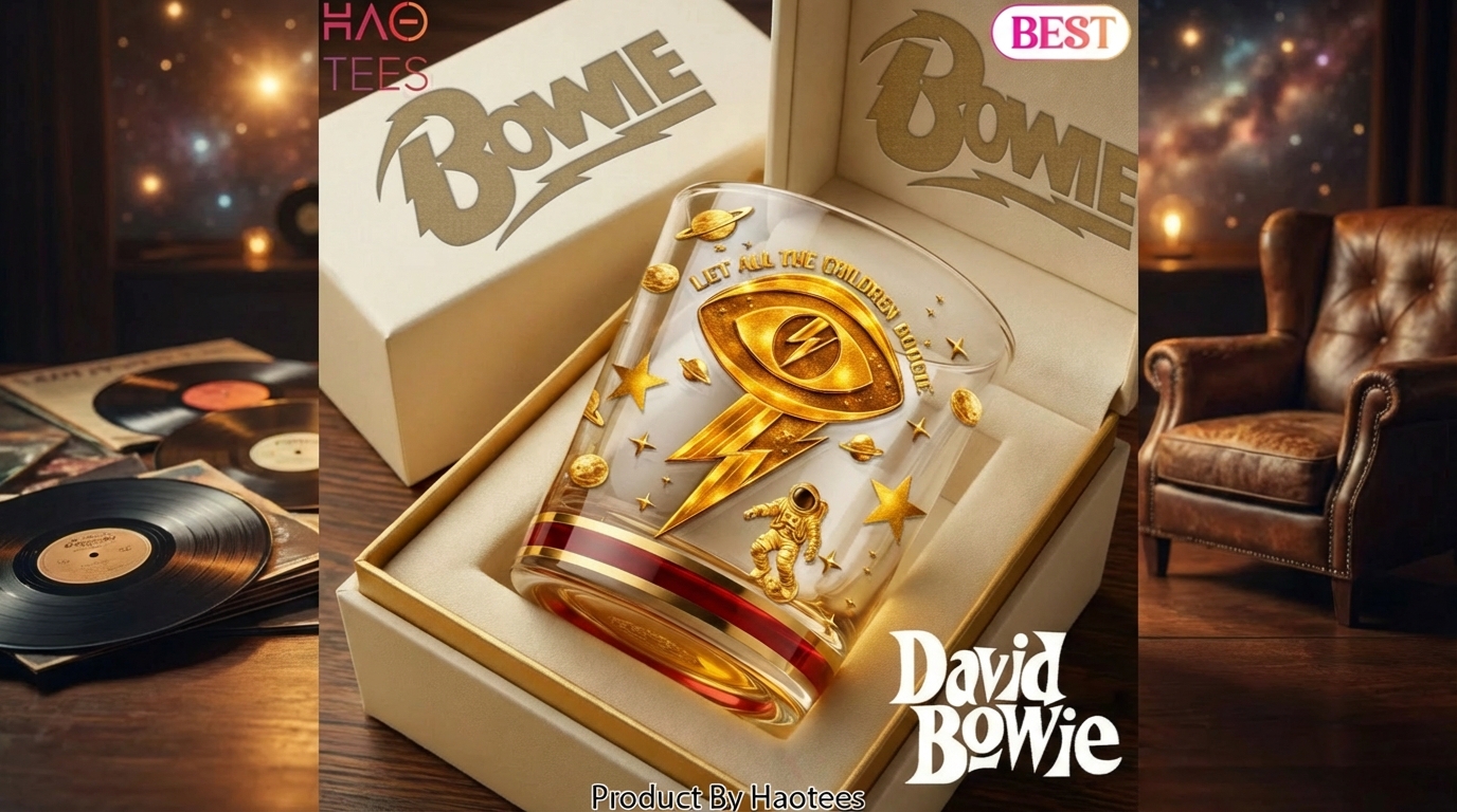 David Bowie Let All The Children Boogie Whiskey Glass David Bowie Let All The Children Boogie Whiskey Glass