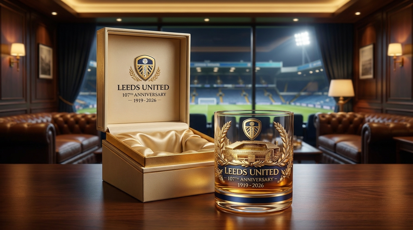 Leeds United 107th Anniversary 2026 Whiskey Glass Leeds United 107th Anniversary 2026 Whiskey Glass