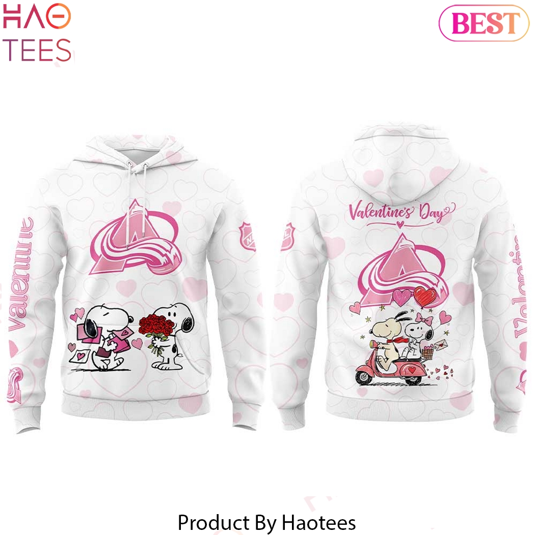 Colorado Avalanche Peanuts Happy Valentine Day 2026 Hoodie Colorado Avalanche Peanuts Happy Valentine Day 2026 Hoodie