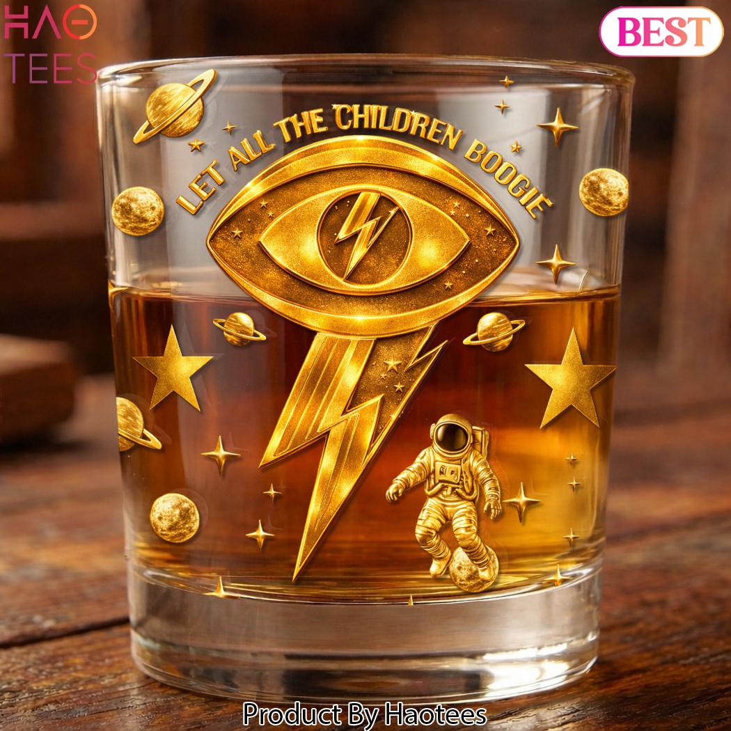 David Bowie Let All The Children Boogie Whiskey Glass David Bowie Let All The Children Boogie Whiskey Glass