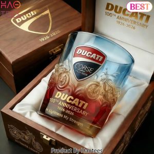 Ducati 100Th Anniversary Whiskey Glass Ducati 100Th Anniversary Whiskey Glass