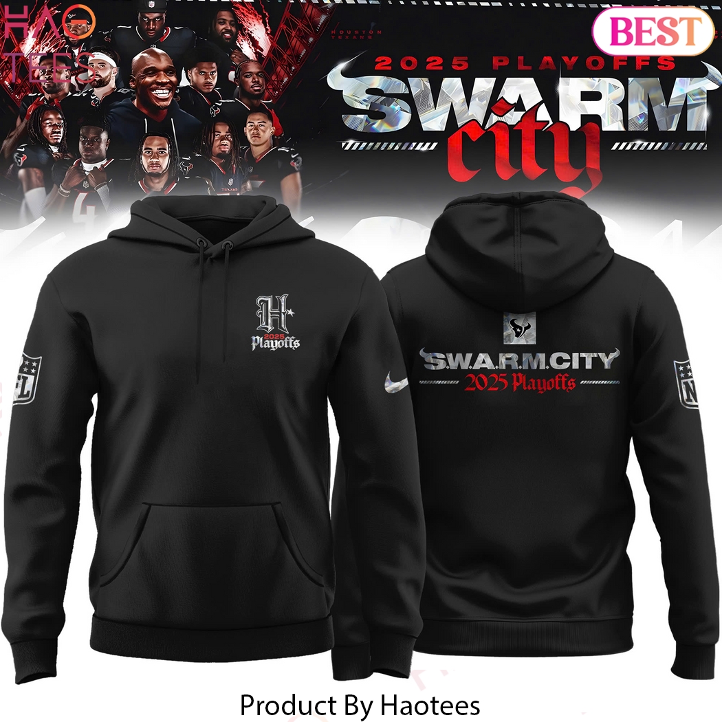 Houston Texans 2025 NFL Playoffs S.W.A.R.M. City Hoodie Houston Texans 2025 NFL Playoffs S.W.A.R.M. City Hoodie