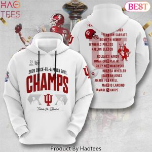 Indiana Hoosiers Football 2026 Chick-Fil-A Peach Bowl Champs Time To Shine Hoodie