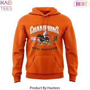 Miami Hurricanes 2026 Fiesta Bowl Champions Orange Hoodie
