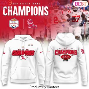 Ole Miss Rebels 2026 Vrbo Fiesta Bowl Champions White Hoodie