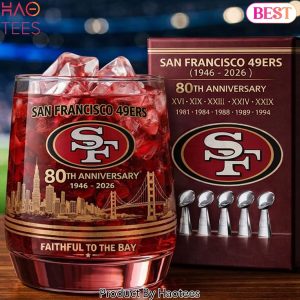 San Francisco 49ers 80th Anniversary Commemorative 2026 Whiskey Glass San Francisco 49ers 80th Anniversary Commemorative 2026 Whiskey Glass