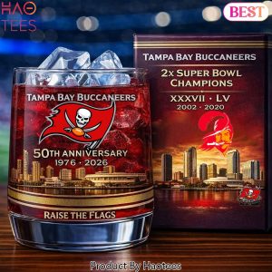 Tampa Bay Buccaneers 50th Anniversary Raise The Flags 2026 Whiskey Glass Tampa Bay Buccaneers 50th Anniversary Raise The Flags 2026 Whiskey Glass