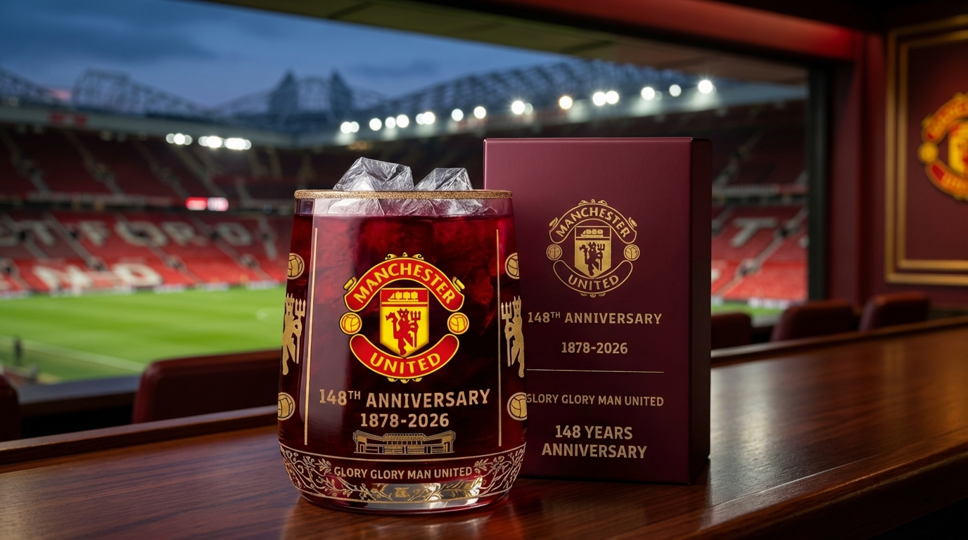 Manchester United Fc 148Th Anniversar Whiskey Glass Manchester United Fc 148Th Anniversar Whiskey Glass