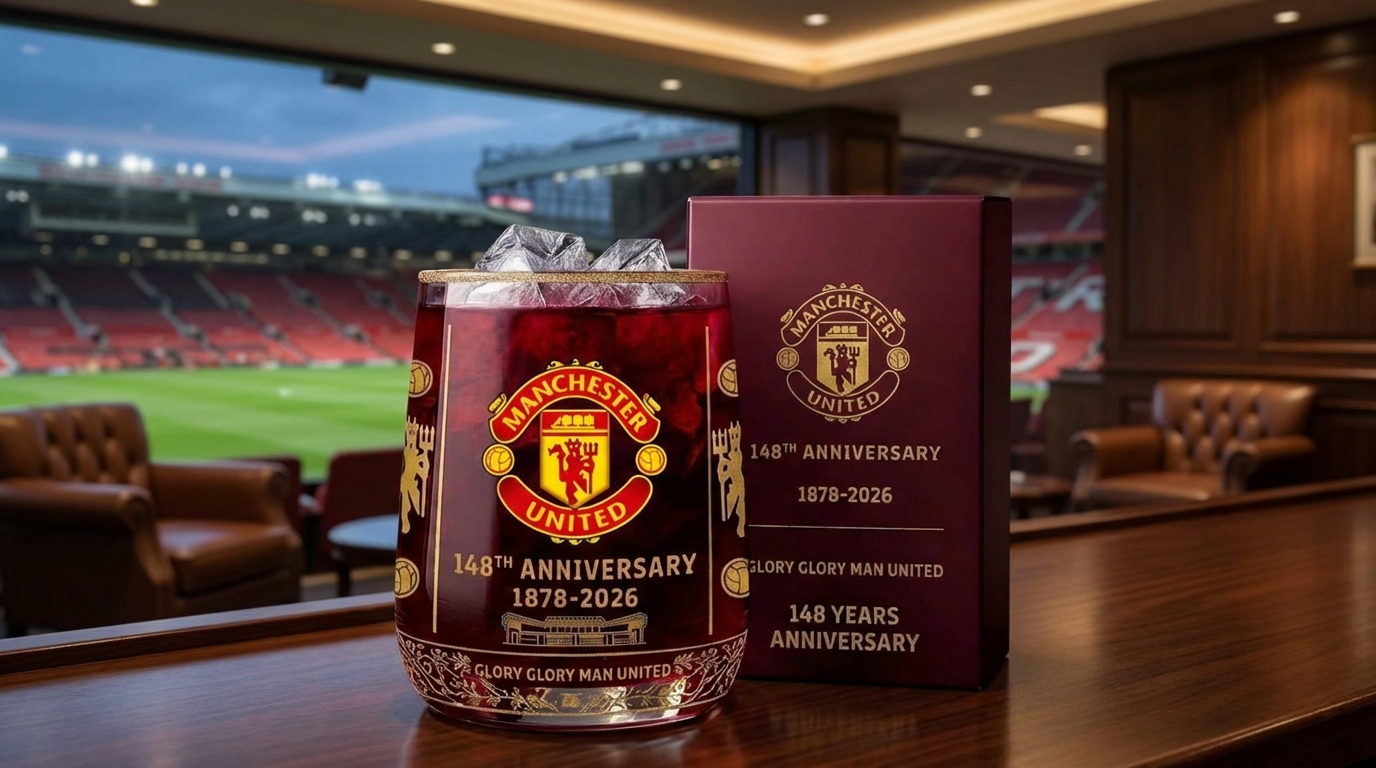 Manchester United Fc 148Th Anniversar Whiskey Glass Manchester United Fc 148Th Anniversar Whiskey Glass