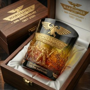 Warhammer 40,000 40K 39th Anniversary For The Emperor Premium 3D Relief Commemorative Whiskey Glass
