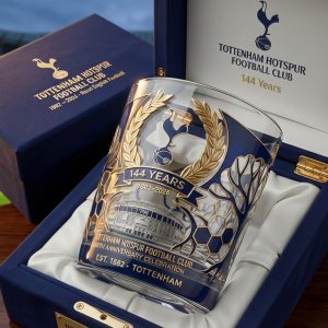 Tottenham Hotspur FC 144th Anniversary Celebration Limited Edition Premium 3D Relief Whiskey Glass
