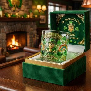 St. Patrick’s Day Lucky Leprechaun 2026 Limited Edition Premium 3D Relief Commemorative Whiskey Glass