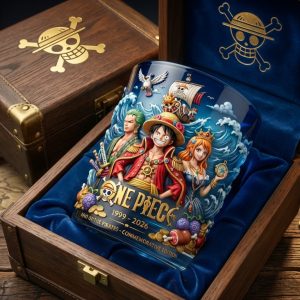 One Piece King Of The Pirates 1999-2026 Limited Edition Premium 3D Relief Commemorative Whiskey Glass