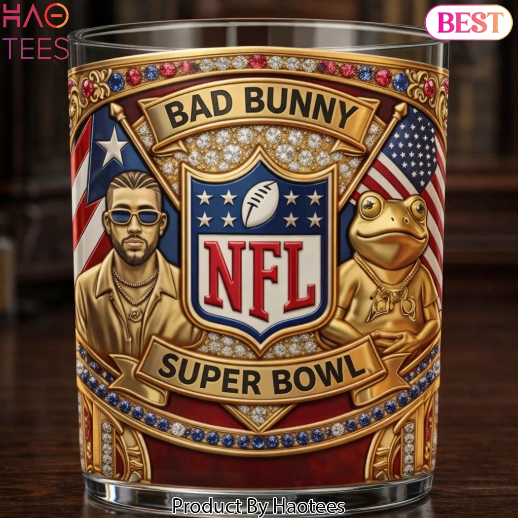 Bad Bunny NFL Super Bowl Commemorative 3D Whiskey Glass Bad Bunny NFL Super Bowl Commemorative 3D Whiskey Glass