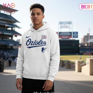 Baltimore Orioles America 250th Anniversary White Pullover Hoodie