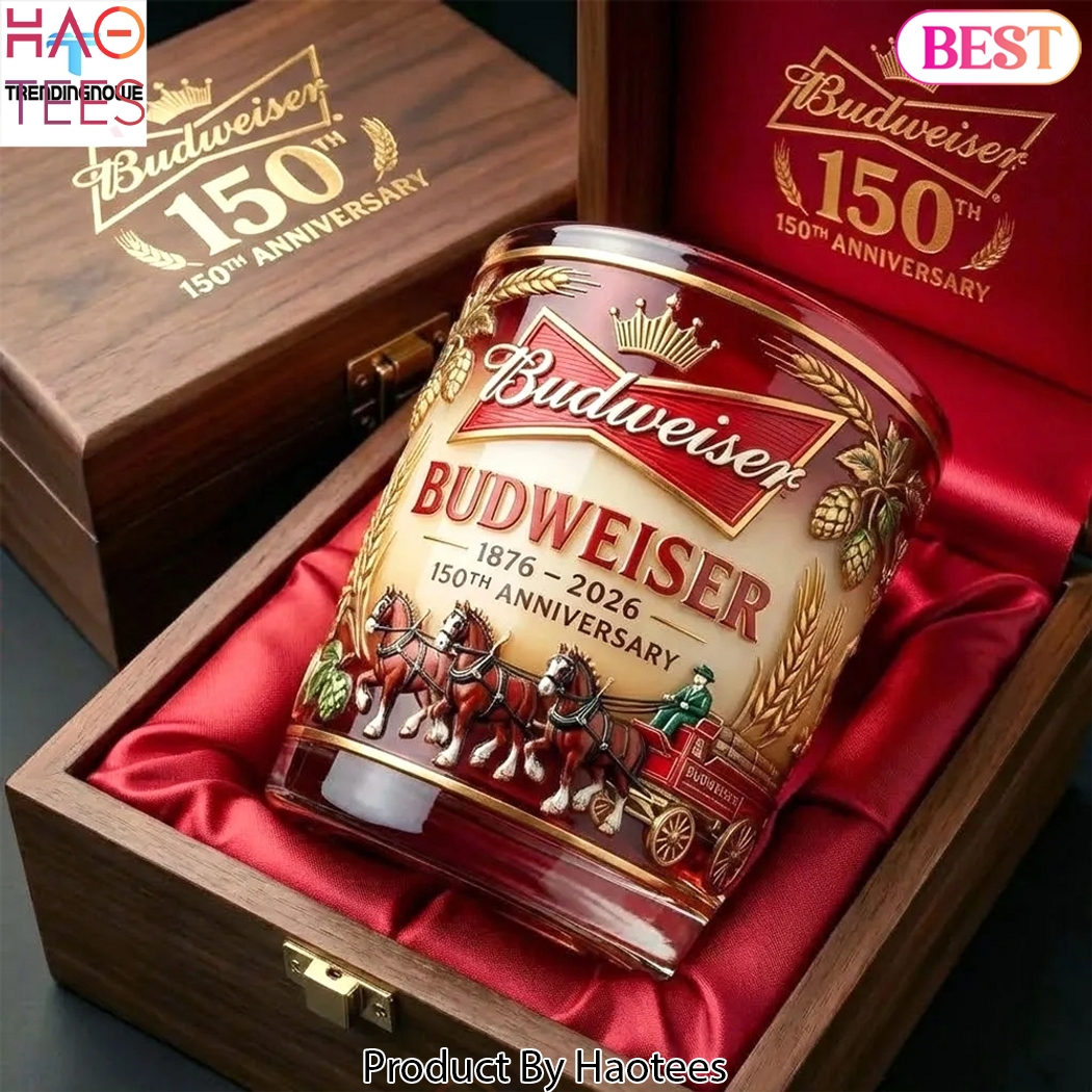 Budweiser 150th Anniversary Limited Edition Premium 3D Relief Collector Commemorative Whiskey Glass Budweiser 150th Anniversary Limited Edition Premium 3D Relief Collector Commemorative Whiskey Glass