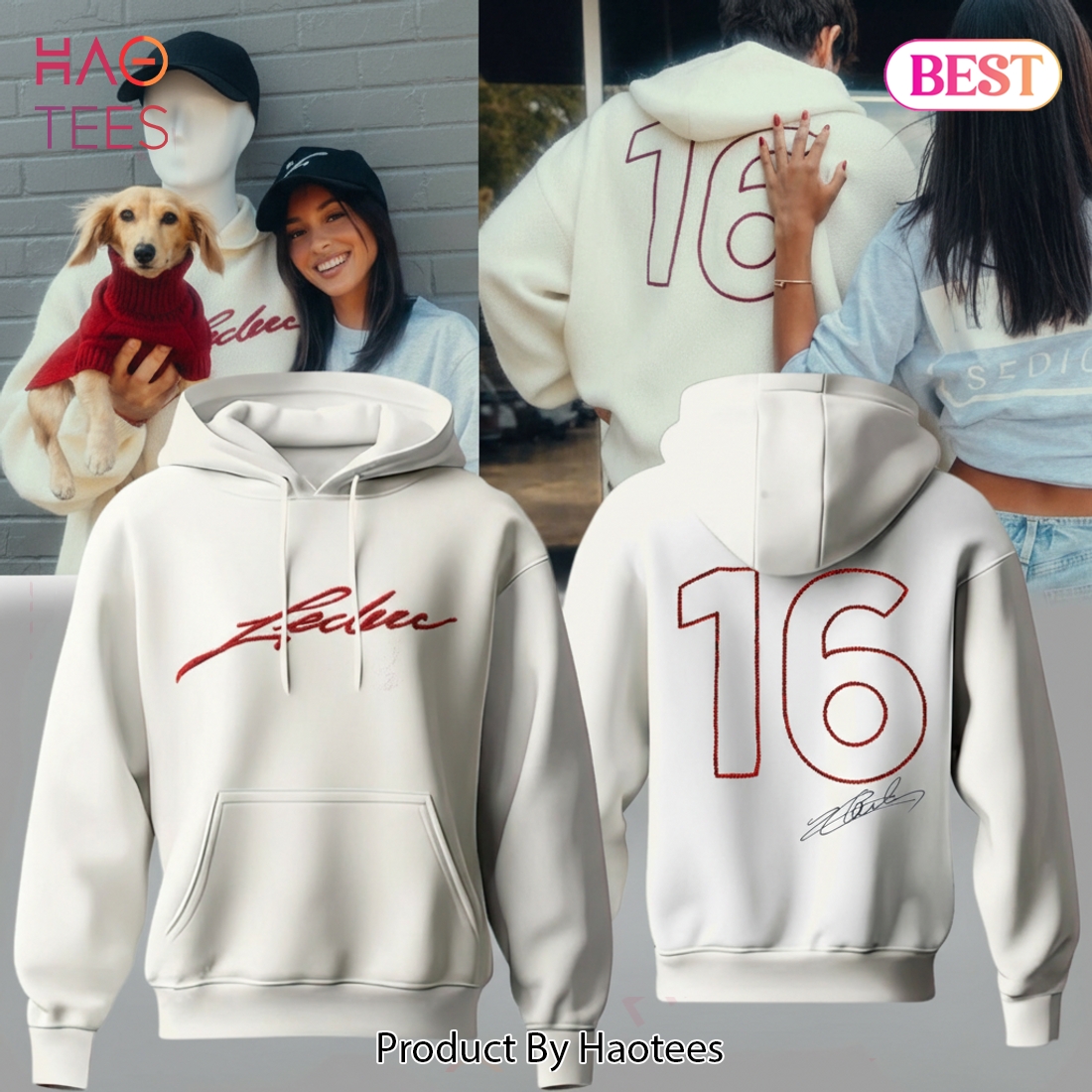 Charles Leclerc 16 Signature Embroidered F1 Hoodie Charles Leclerc 16 Signature Embroidered F1 Hoodie