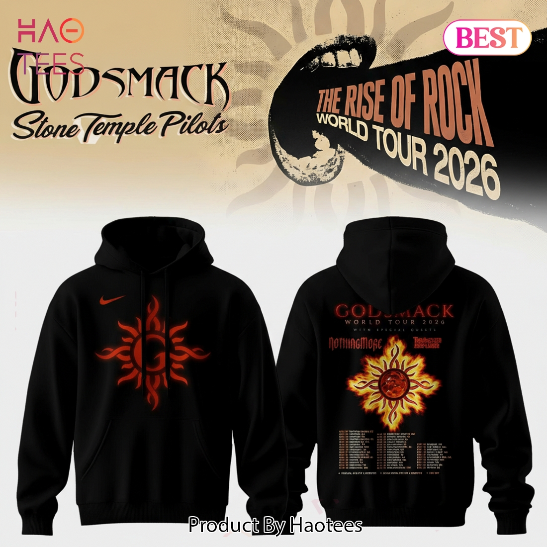 Godsmack The Rise of Rock World Tour 2026 Band Hoodie Godsmack The Rise of Rock World Tour 2026 Band Hoodie