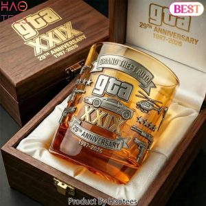 Grand Theft Auto GTA 29th Anniversary Limited Edition Premium 3D Relief Commemorative Whiskey Glass Grand Theft Auto GTA 29th Anniversary Limited Edition Premium 3D Relief Commemorative Whiskey Glass